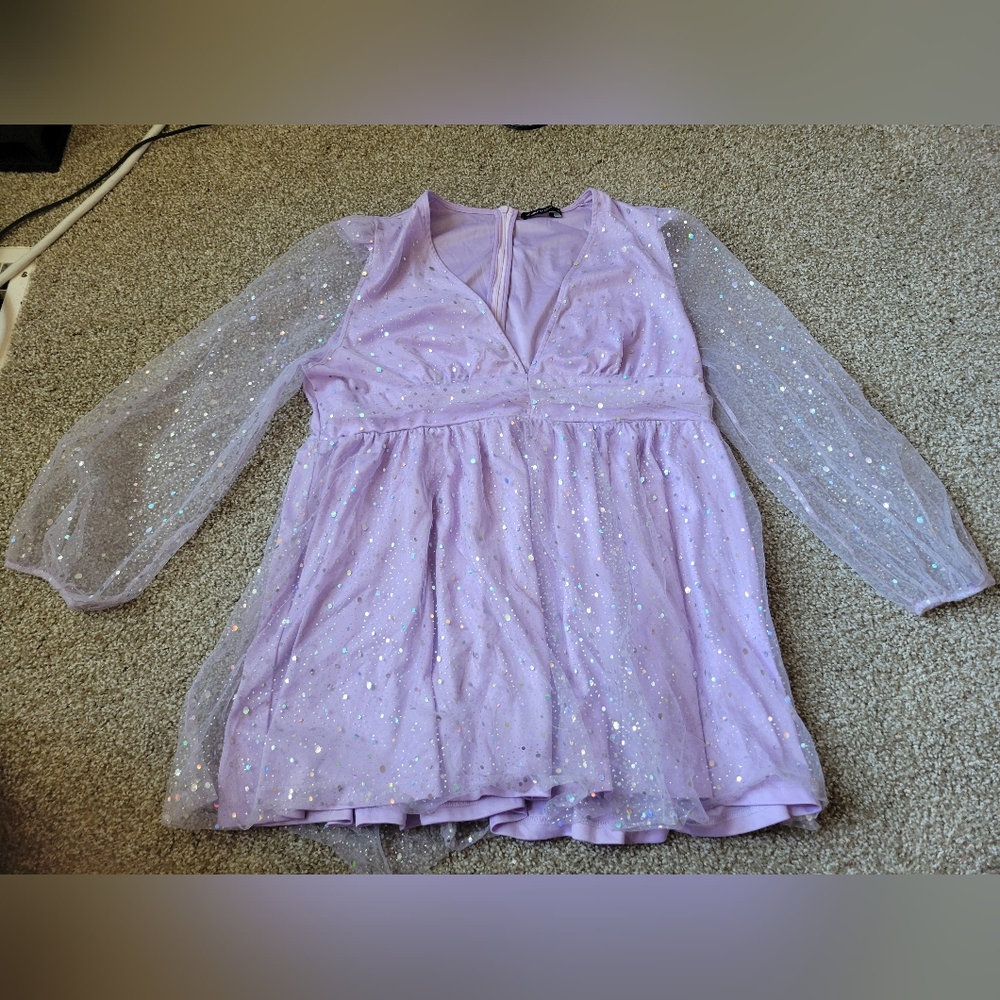 Doublecrazy Light Purple Glitter Sequin Plus Size… - image 1